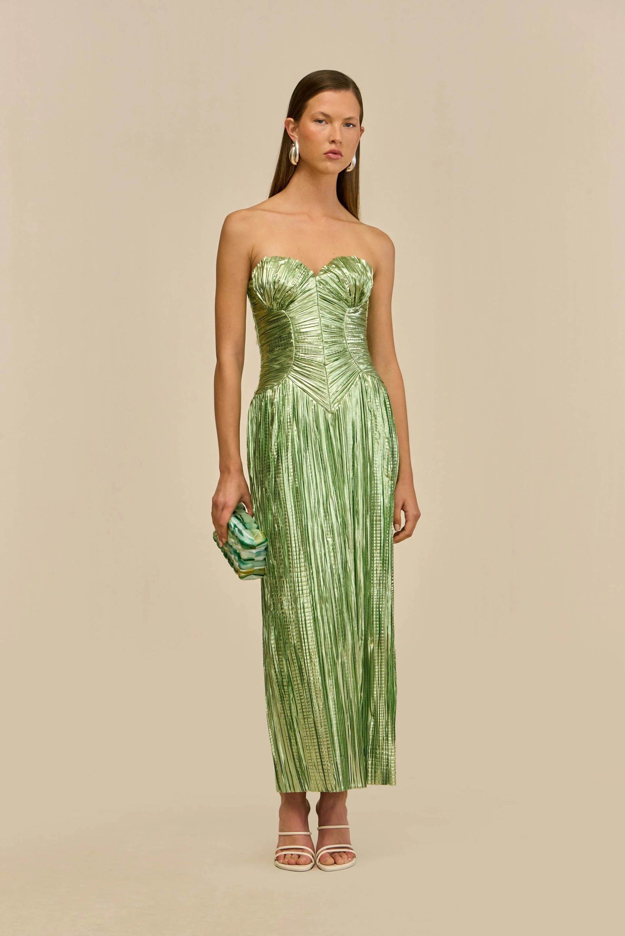 Ashika Gown - Spearmint Metallic