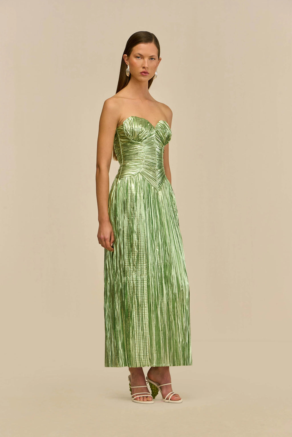 Ashika Gown - Spearmint Metallic