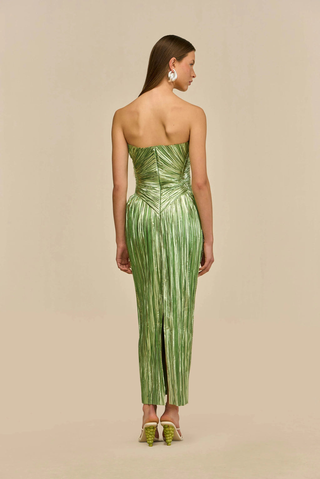 Ashika Gown - Spearmint Metallic