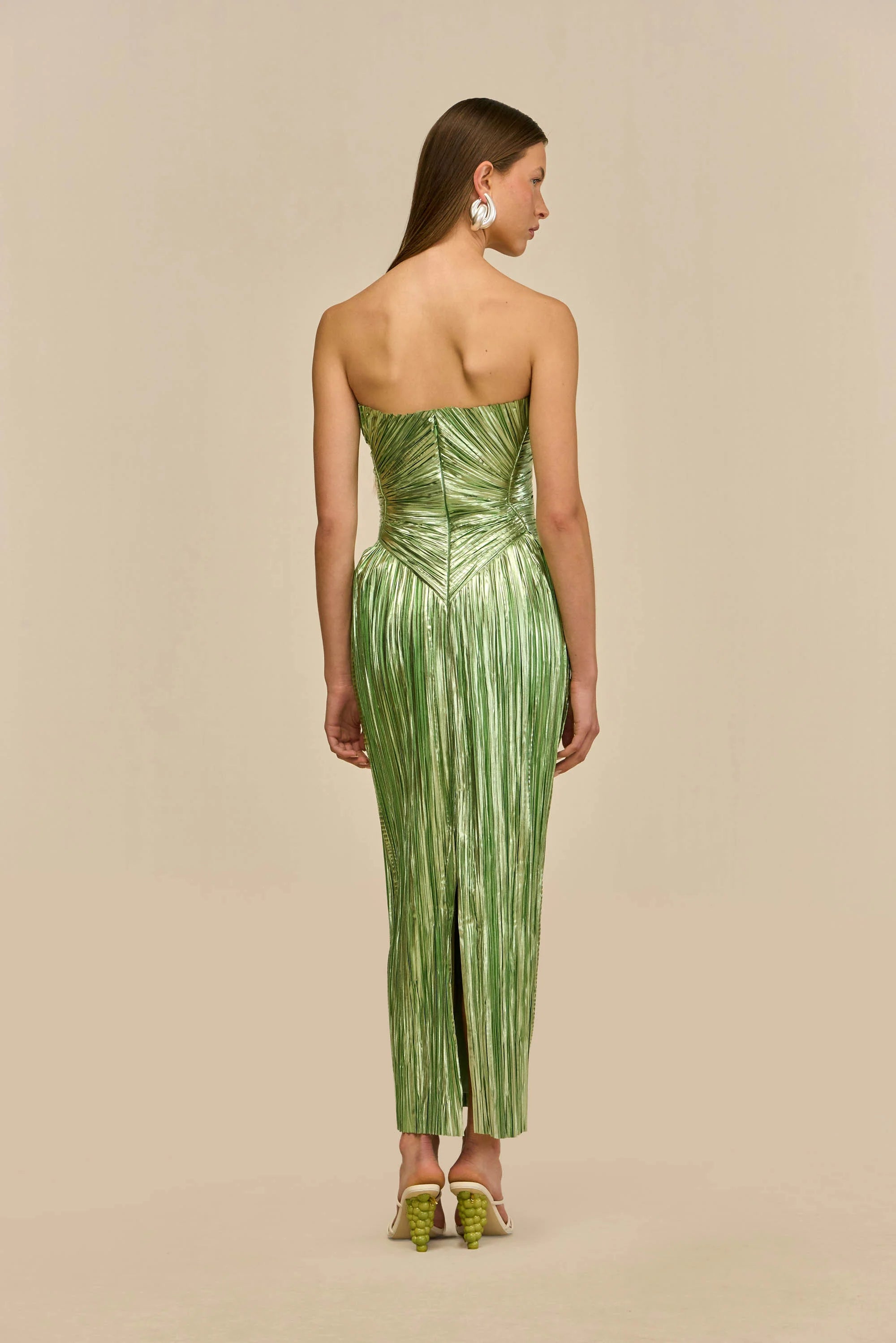 Ashika Gown - Spearmint Metallic