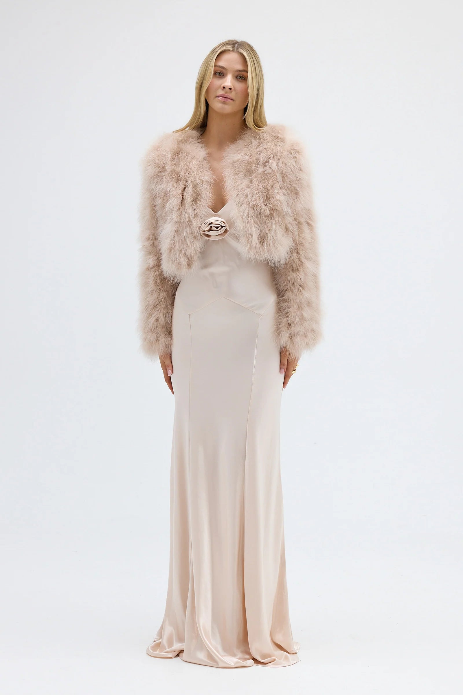 Manhattan Crop Jacket - Creme Brulee