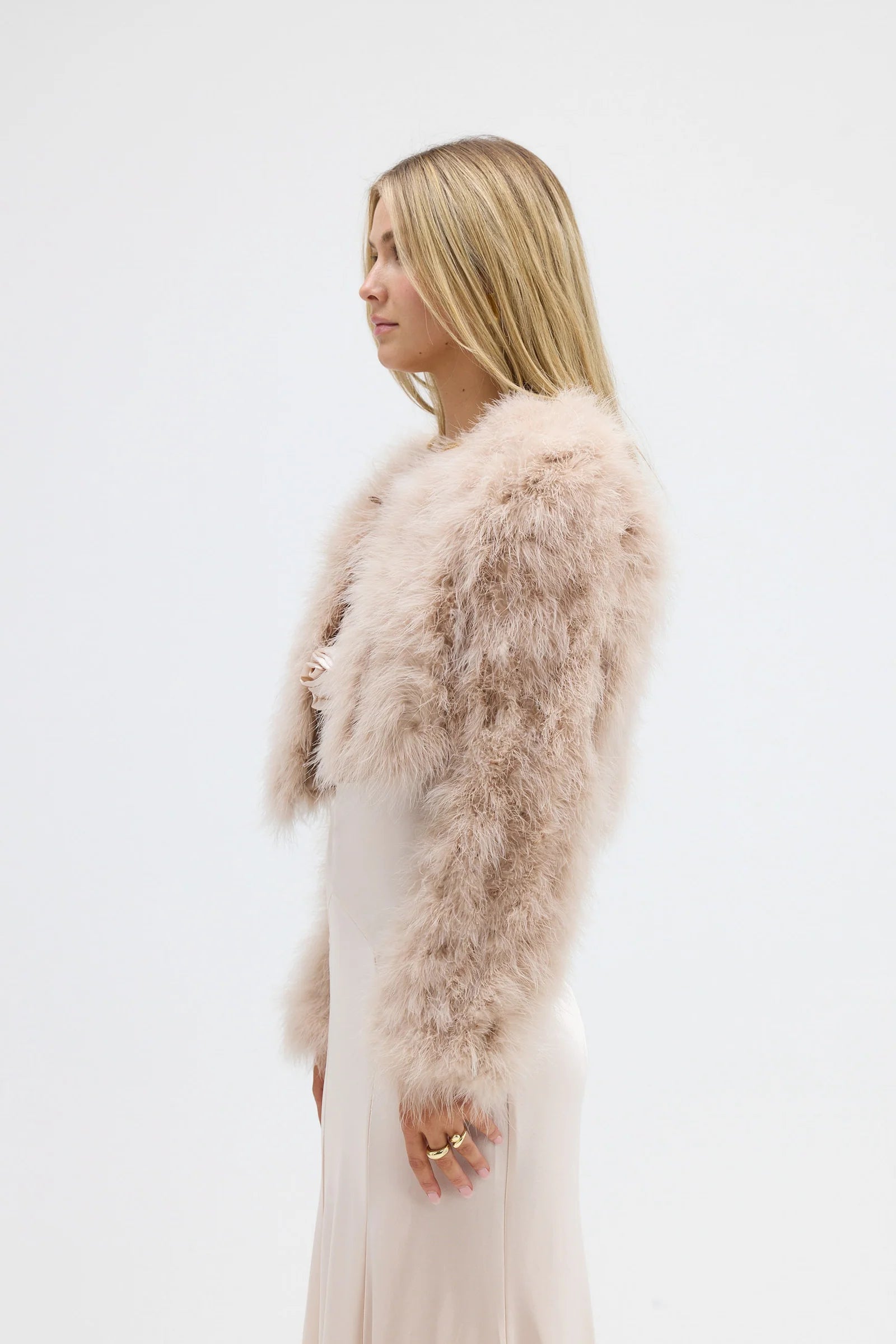 Manhattan Crop Jacket - Creme Brulee