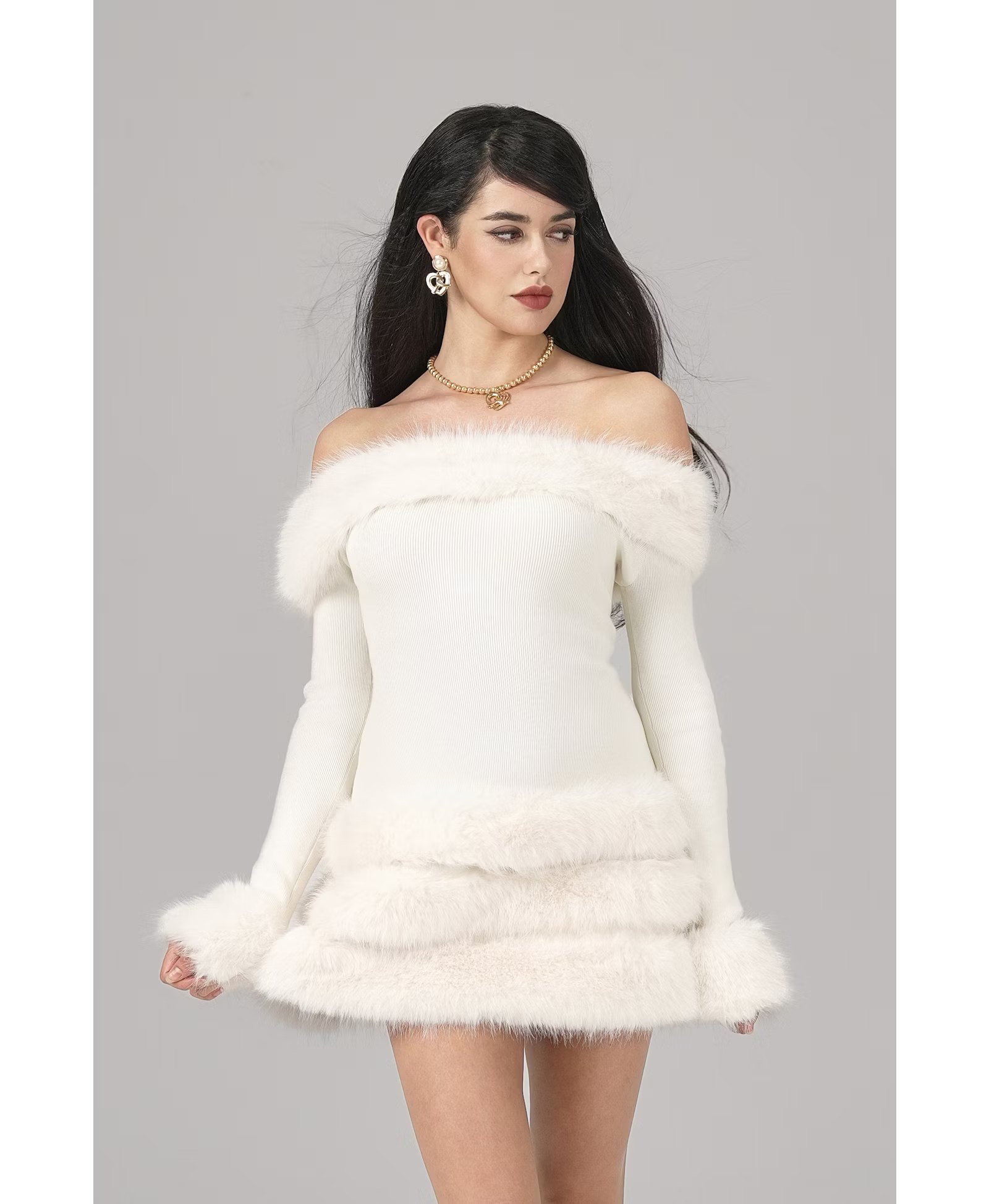 Mila Fur Dress